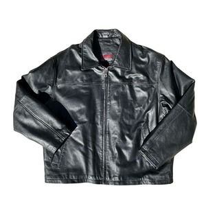 Excelled Collection Men's Black Authentic Leather Jacket Polyester Lined…